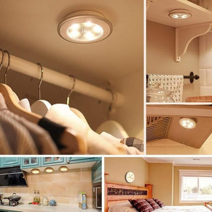 3 Pcs LED Cabinet Night Lights with Remote – Wireless, Dimmable & Motion-Free Installation